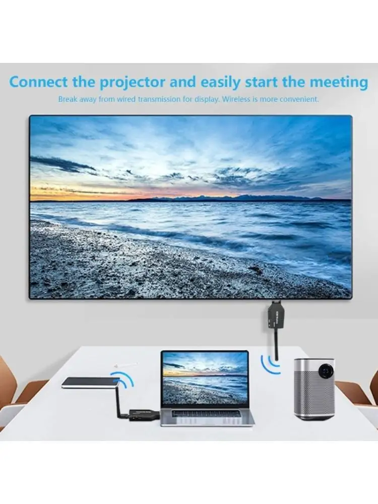 1080P 50m Wireless HDTV Video Transmitting Receiver Extender Screen Display Adapter for Laptop To Projector