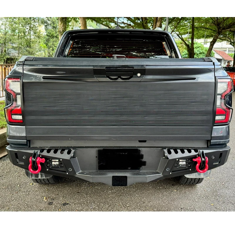 High‑Quality Steel Tail Bumper Equipped With Tow Hooks Reserved Pump Mount Position Custom‑available Universal Off‑Road Pickup U