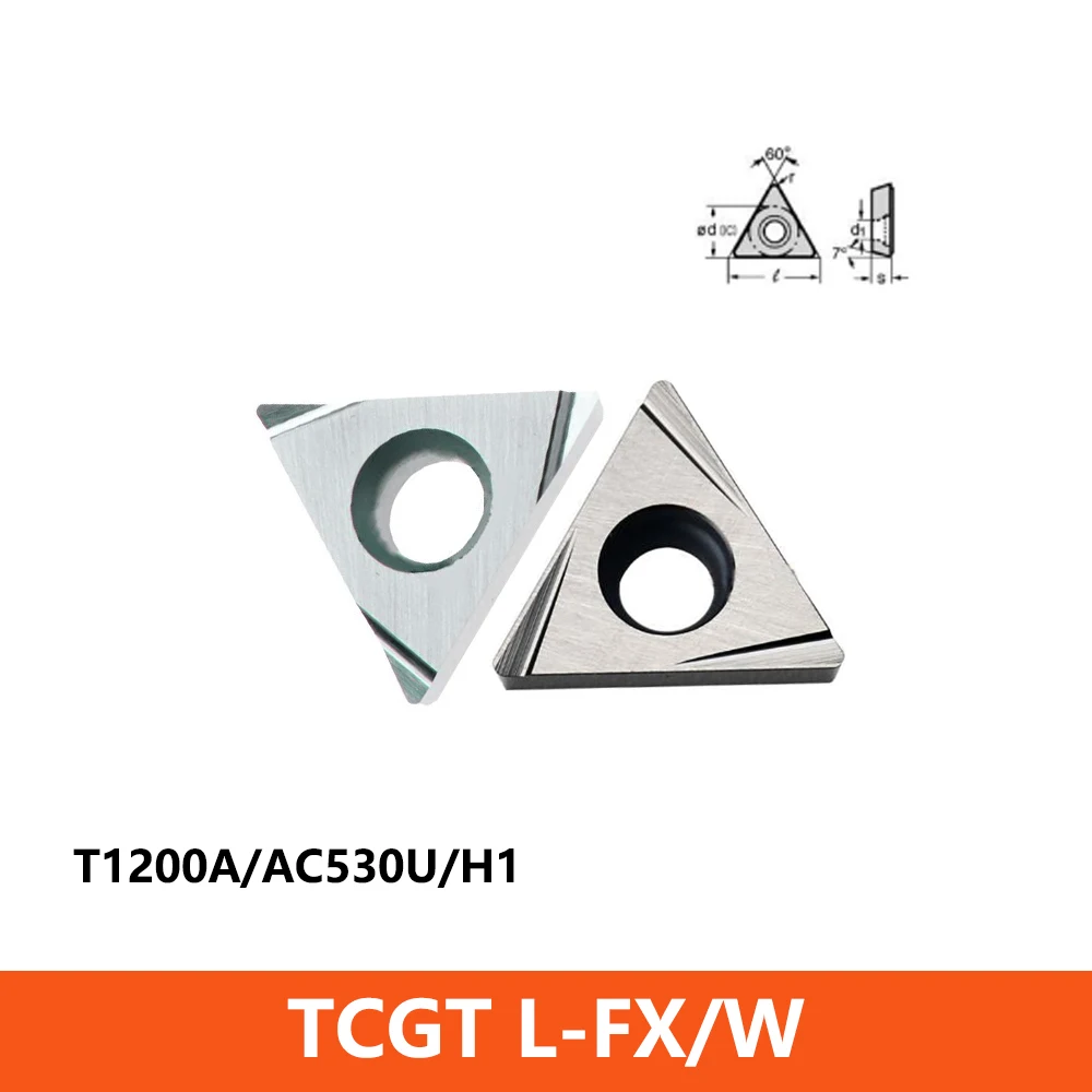 Original TCGT TCGT110204 L-W TCGT090202 L-FX TCGT110204L-W H1 T1200A Carbide Inserts CNC Lathe Cutter Tool TCGT090202L-FX AC530U