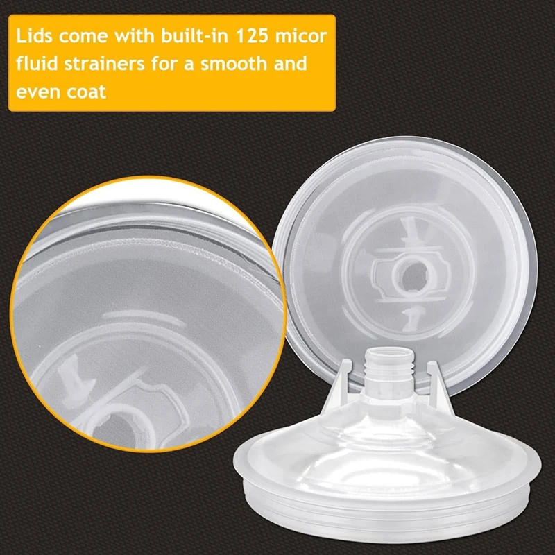 Kit de sistema de copo de mistura de tinta descartável AT51-20 copos de tinta com tampas, copos duros com anéis de retenção, 5 plugues, 2 adaptadores de copo