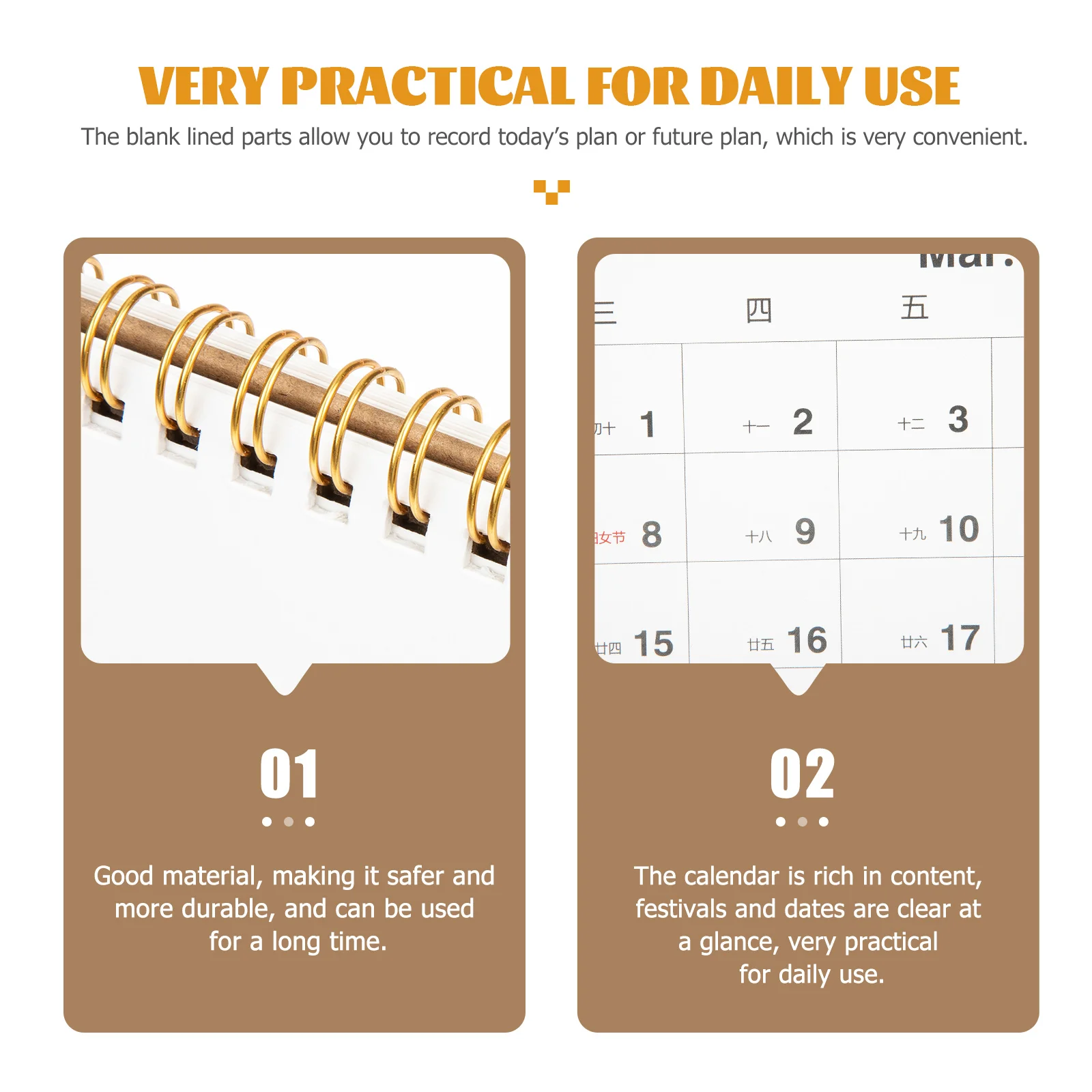 

Calendar Desktop Calendars Business Monthly Plan Stainless Steel Planner Standing Office Large