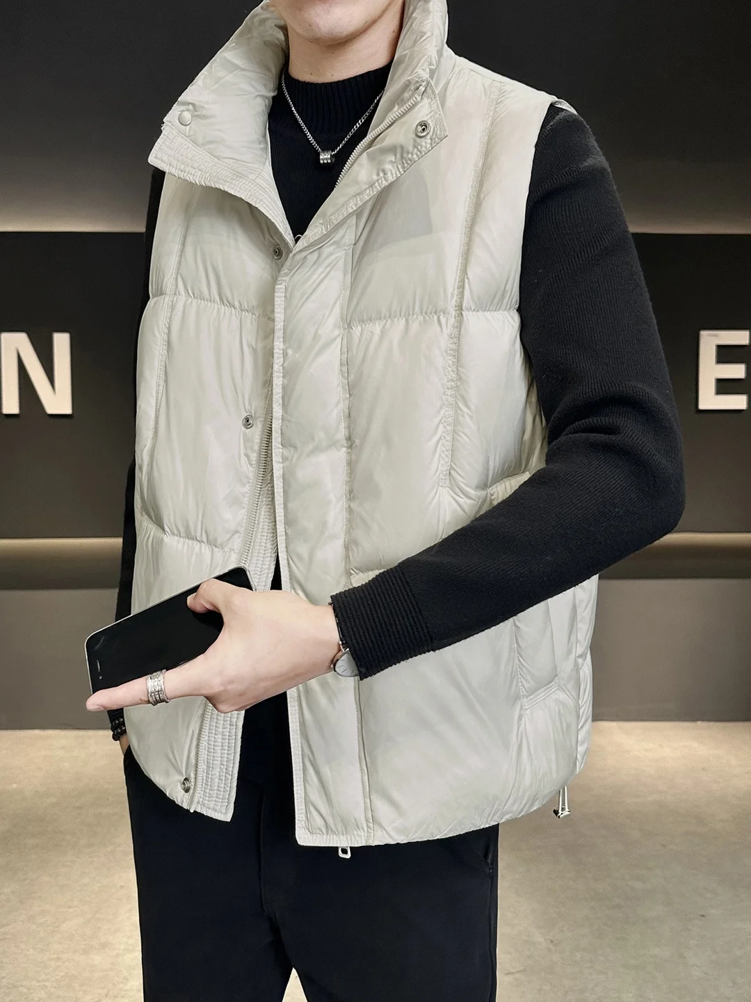 

Мужской утепленный жилет Haome свободного кроя с воротником-стойкой, осенне-зимняя модная верхняя одежда, теплый стеганый жилет