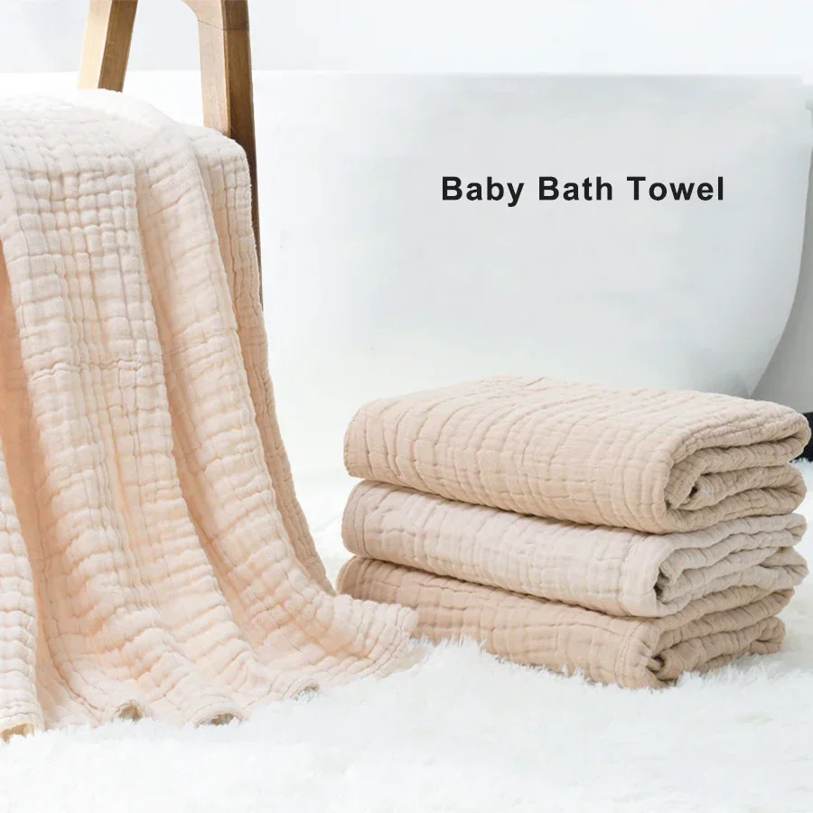

Baby Bath Towel Kids Swaddle Wrap Bedding Pure Cotton Bubble Muslin Blanket 6 Layers Infant Gauze Receiving Blanket 105*105cm