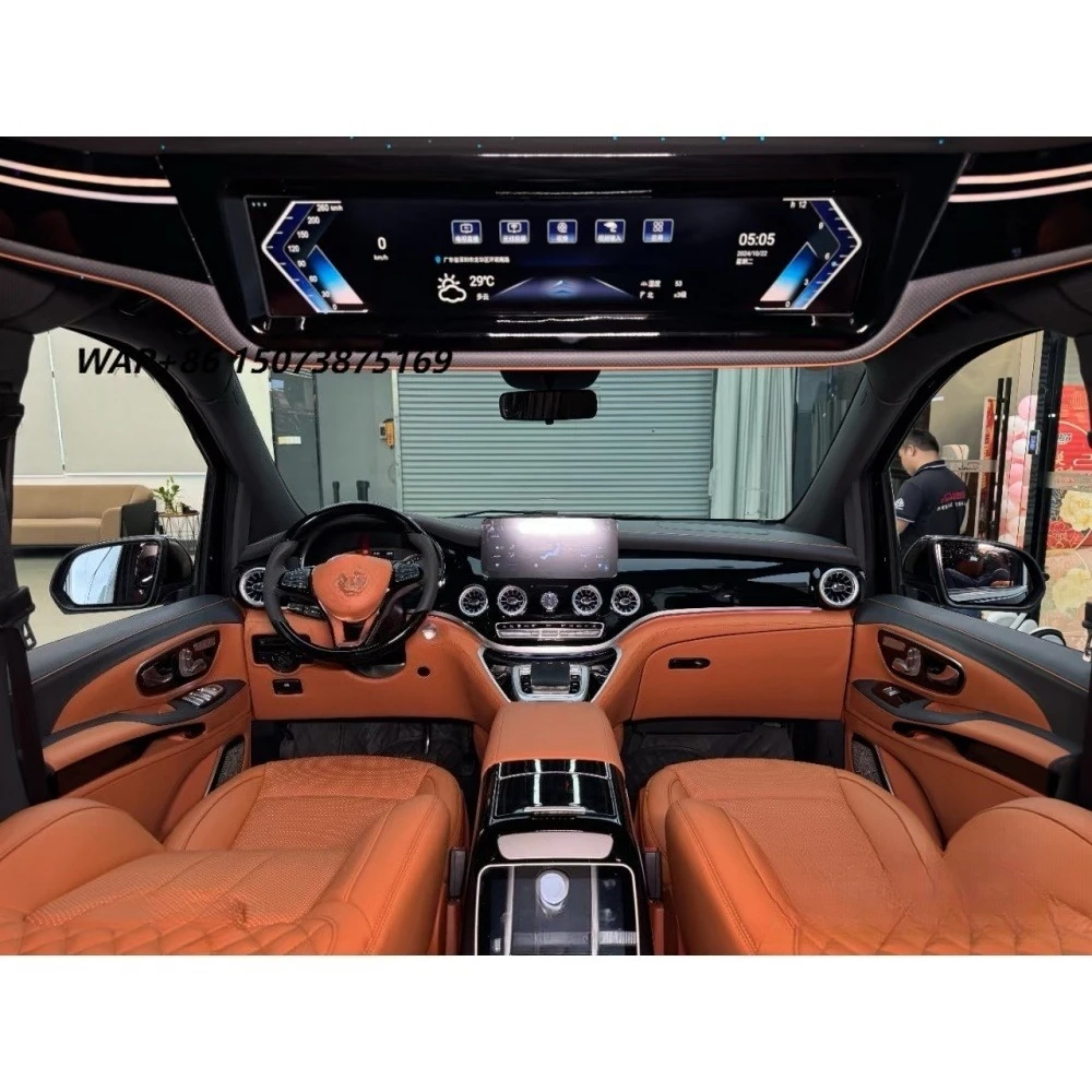 High-End Vito Style Orange Interior Refit - Complete Leather Seat Cover & Trim Modification Set
