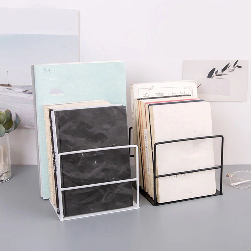 

2pcs Iron Bookends Metal Supports Powder Coated Strong Book Stands For Shelves Office Home School Library Hold Magazines