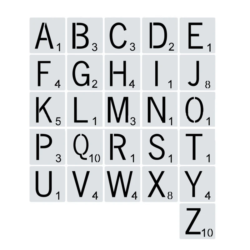 26Pcs Alphabet English Letter DIY Layering Stencil For Painting On Wood Laser Cut Scrapbook Embossing Album Decorative Template