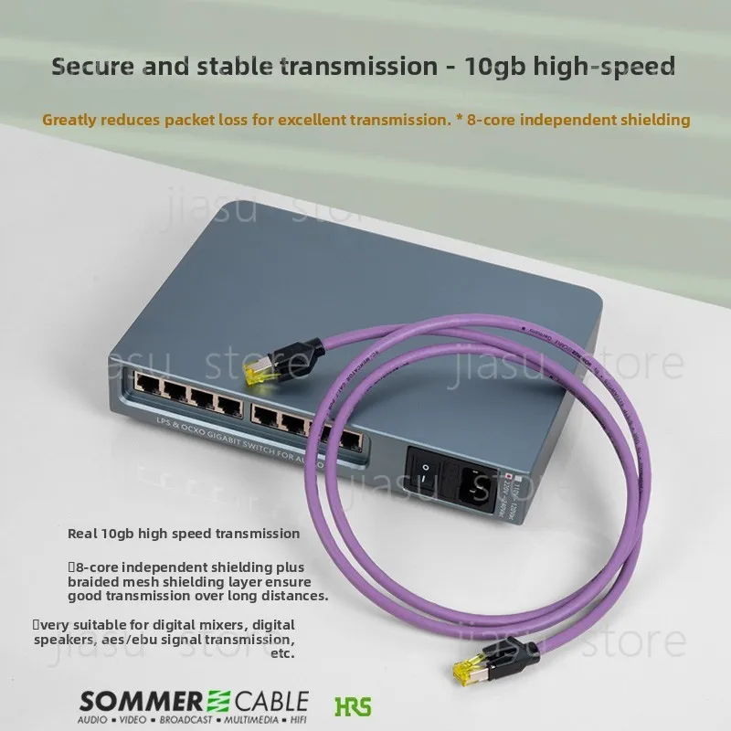 HIFI CAT.7 PUR RJ45 10Gbps Network Cable, Sommer‑Style Patch Cord for Switch Bridge Digital Audio Signal Transmission