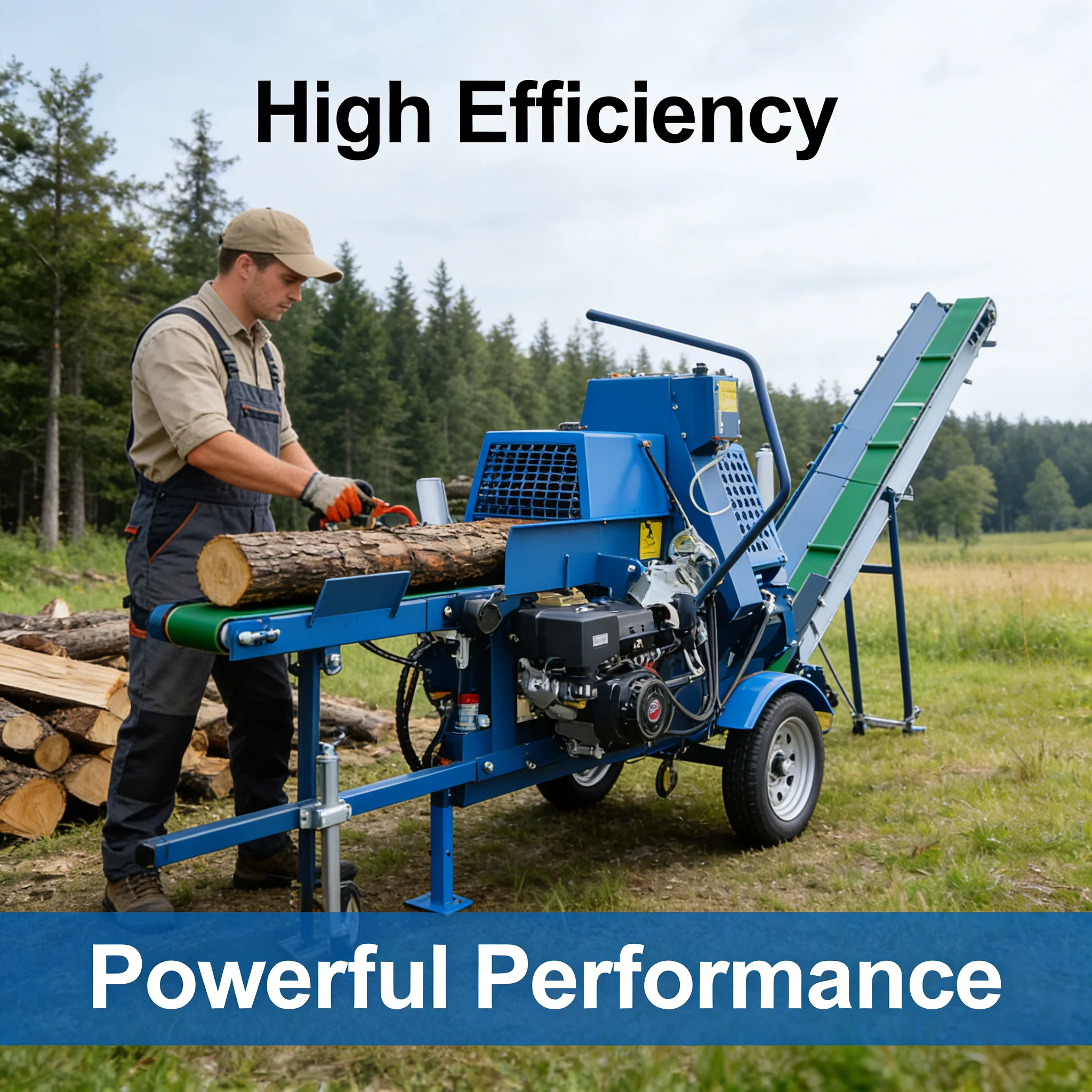 Compact 15T Gas Log Splitter Machine Professional Firewood Cutter With 2 Way Blade Rapid Wood Splitting Equipment For Garden
