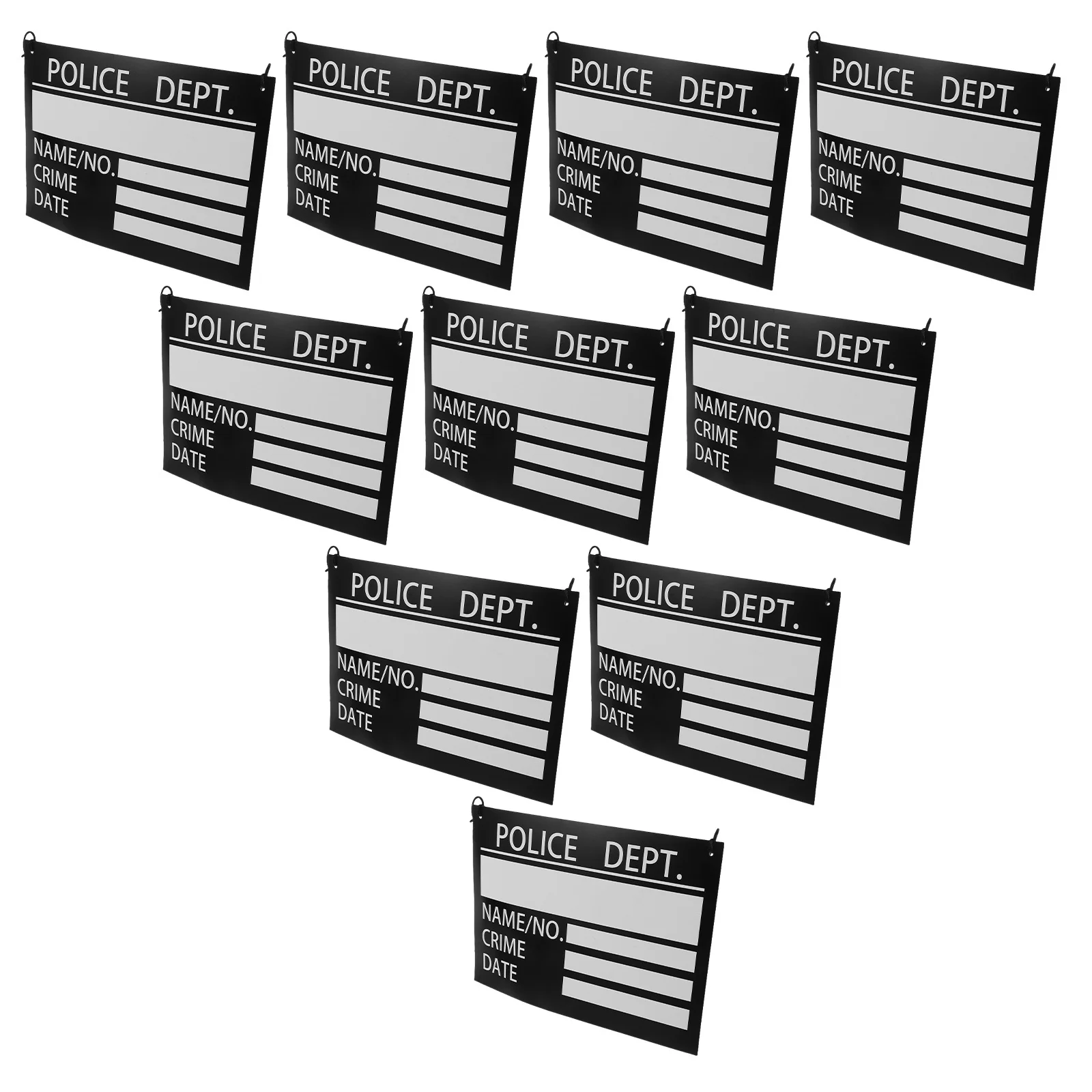 10 pièces de plaques nominatives de prison en papier 11,4 x 7,9 pouces, étiquettes nominatives de détenus à faire soi-même, accessoires de photomaton pour fête d'Halloween, cosplay, thème