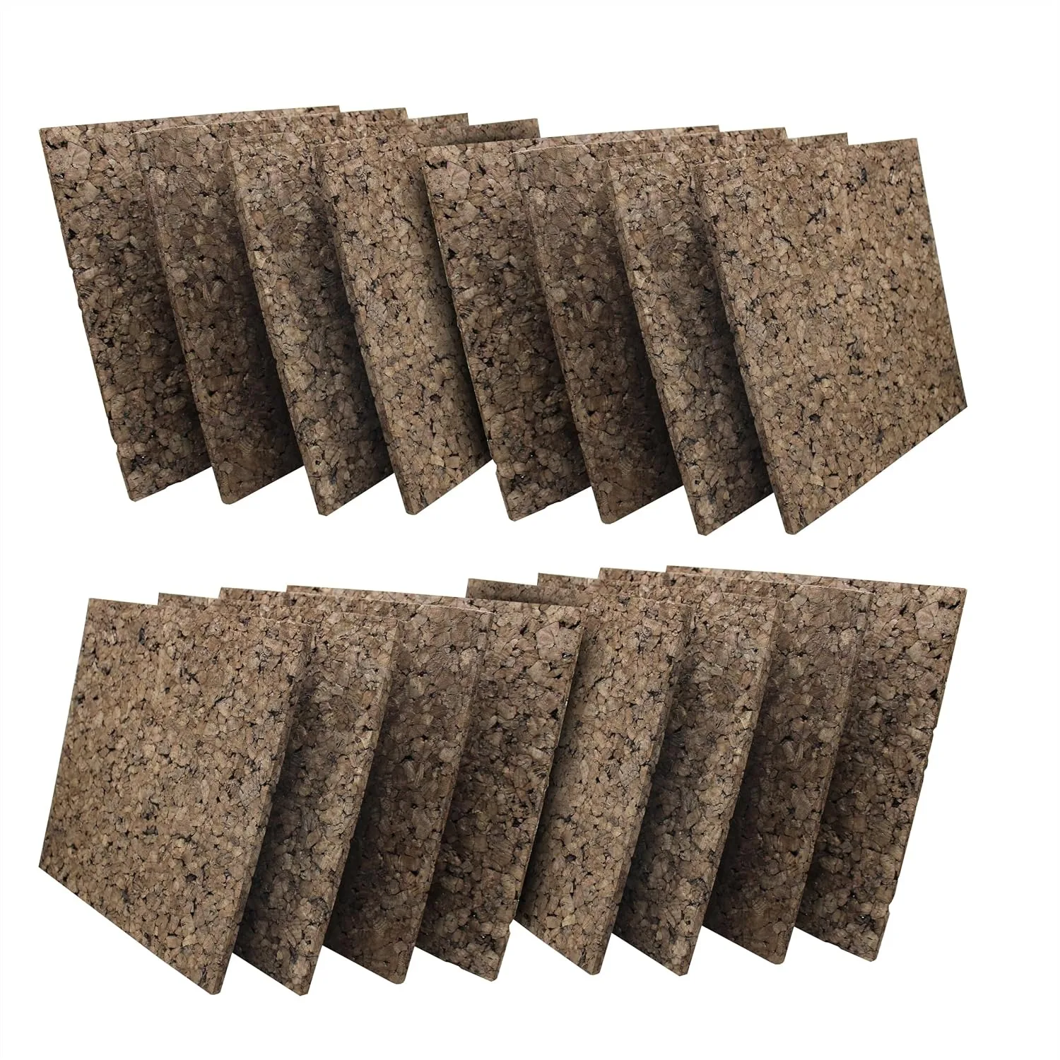 

12x12x9.5mm Thick Dark Brown Cork Squares Wall Tiles, 16 Pack Self-Healing Bulletin Board for Home Office