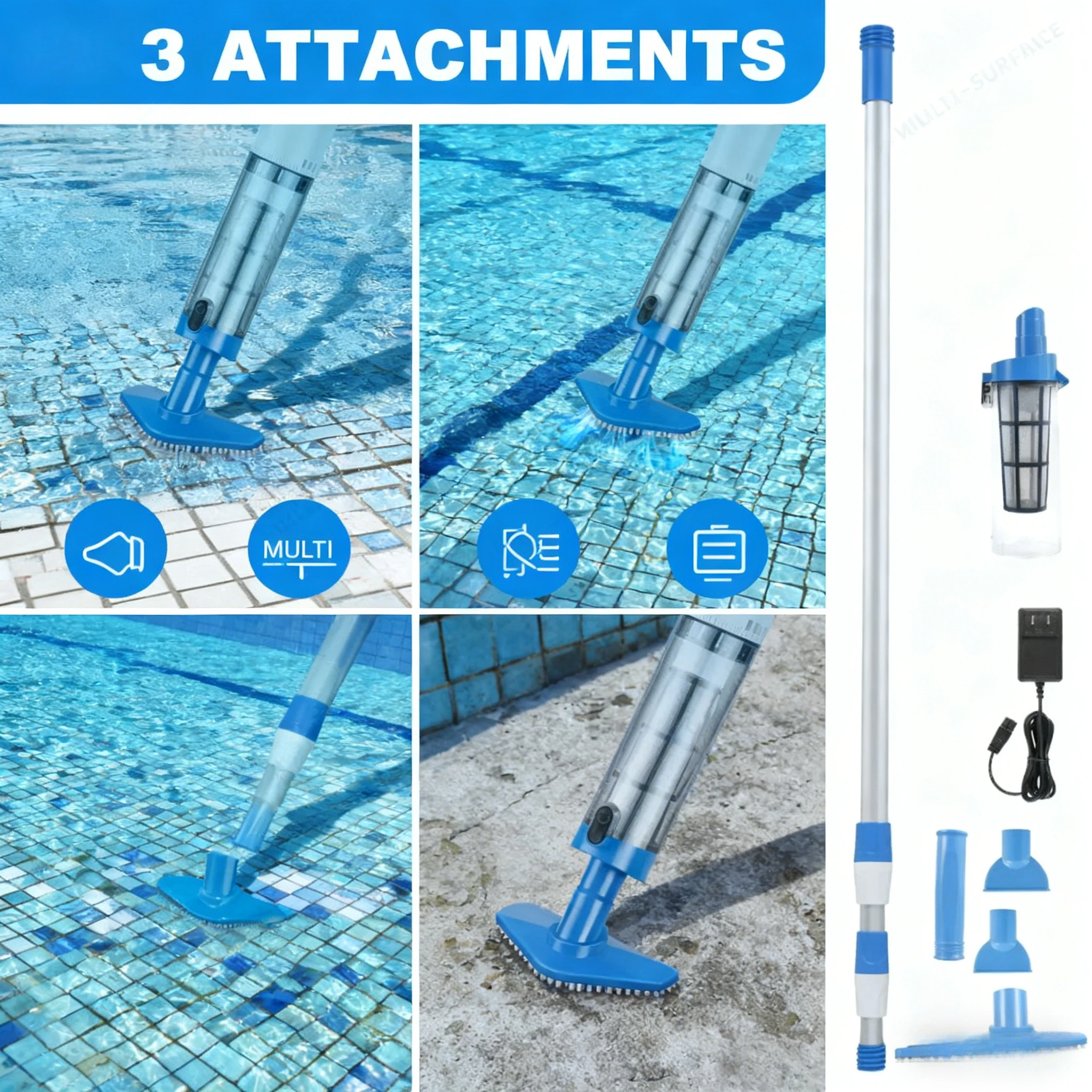 

NEW Pool Vacuum Cleaner Rechargeable Pool Fish Tank Swimming Handheld Cordless Spas Hot Tubs Portable