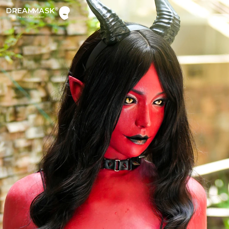 

Silicone headgear, festive queue cos, can be used for men dressed as women, mouth plugs, red devils, holy and evil