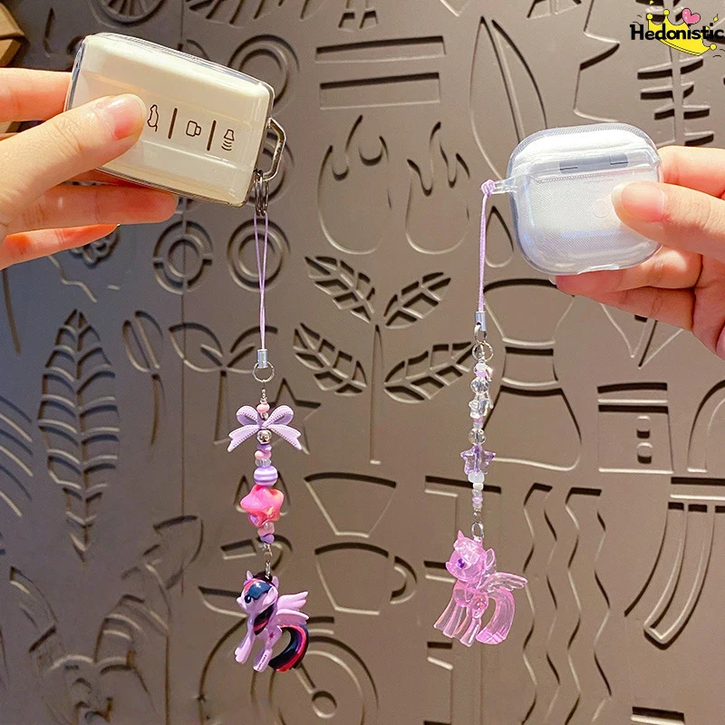 Cute Mini Pony Cartoon Bead String Phone Chain Keychain Couple Backpack Wallet Earphones Car Decoration Acg Pendant Holiday Gift view 2