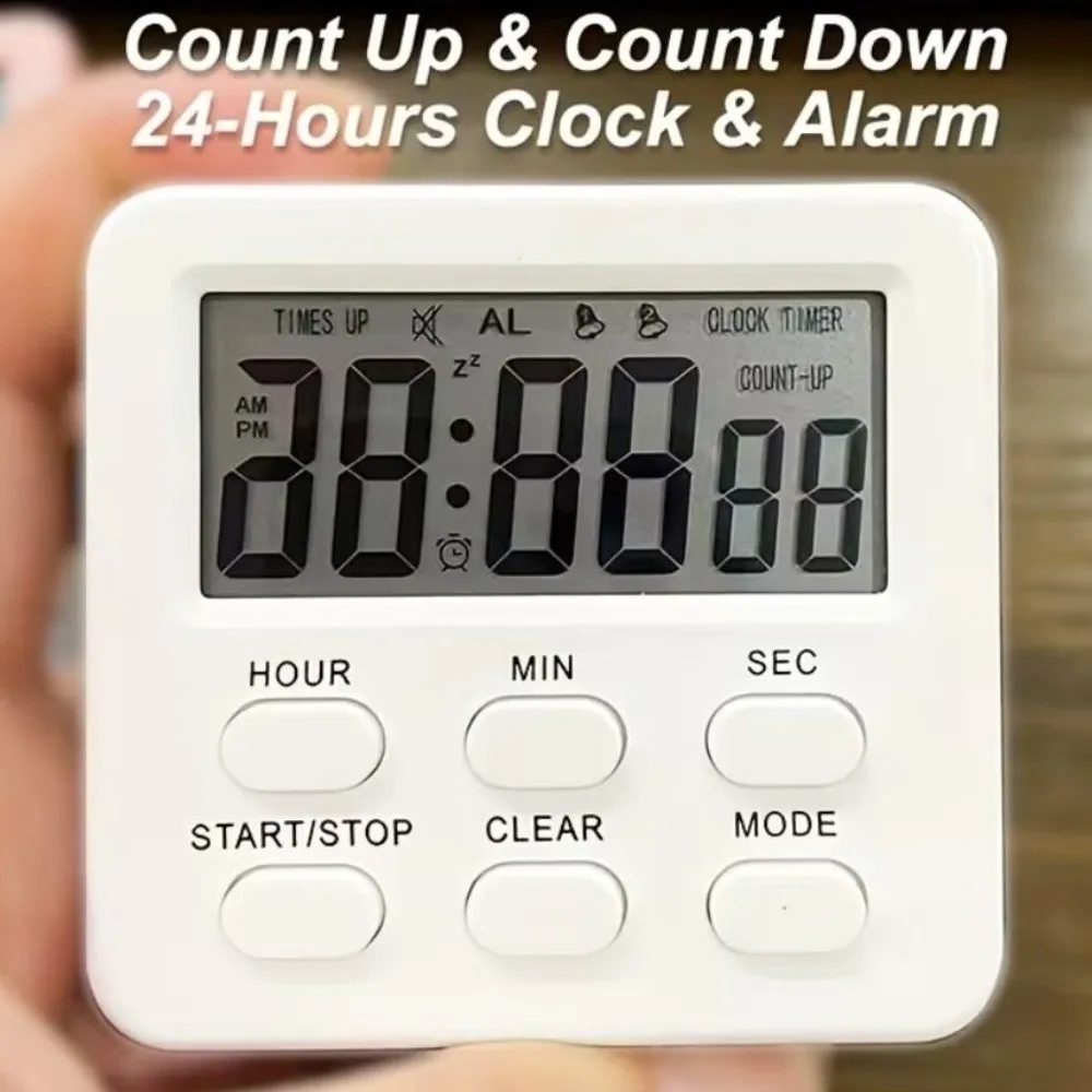 Stand Dual-Mode Digital Timer Large LCD Display Compact Kitchen Timer Durable Magnetic Back Countdown Timer Students