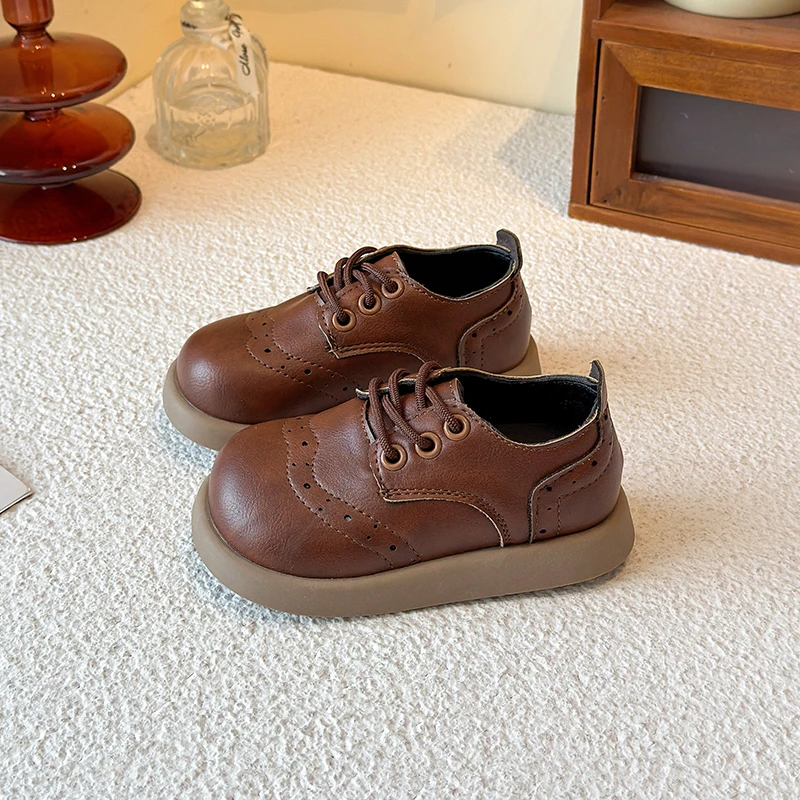 

Children Retro Uniform Shoes School Boys Girls Causal Mary Janes Fashion Platform Kids Perform Dress Leather Shoes Daily Wear