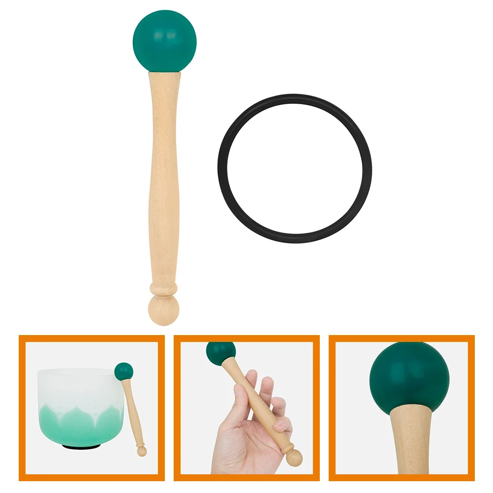 

1 Set Crystal Mallet Wooden Knocking Stick Rubber Ring Singing Accessories Tibetan Striker Sound Bowl Mallets Chanting Bowl
