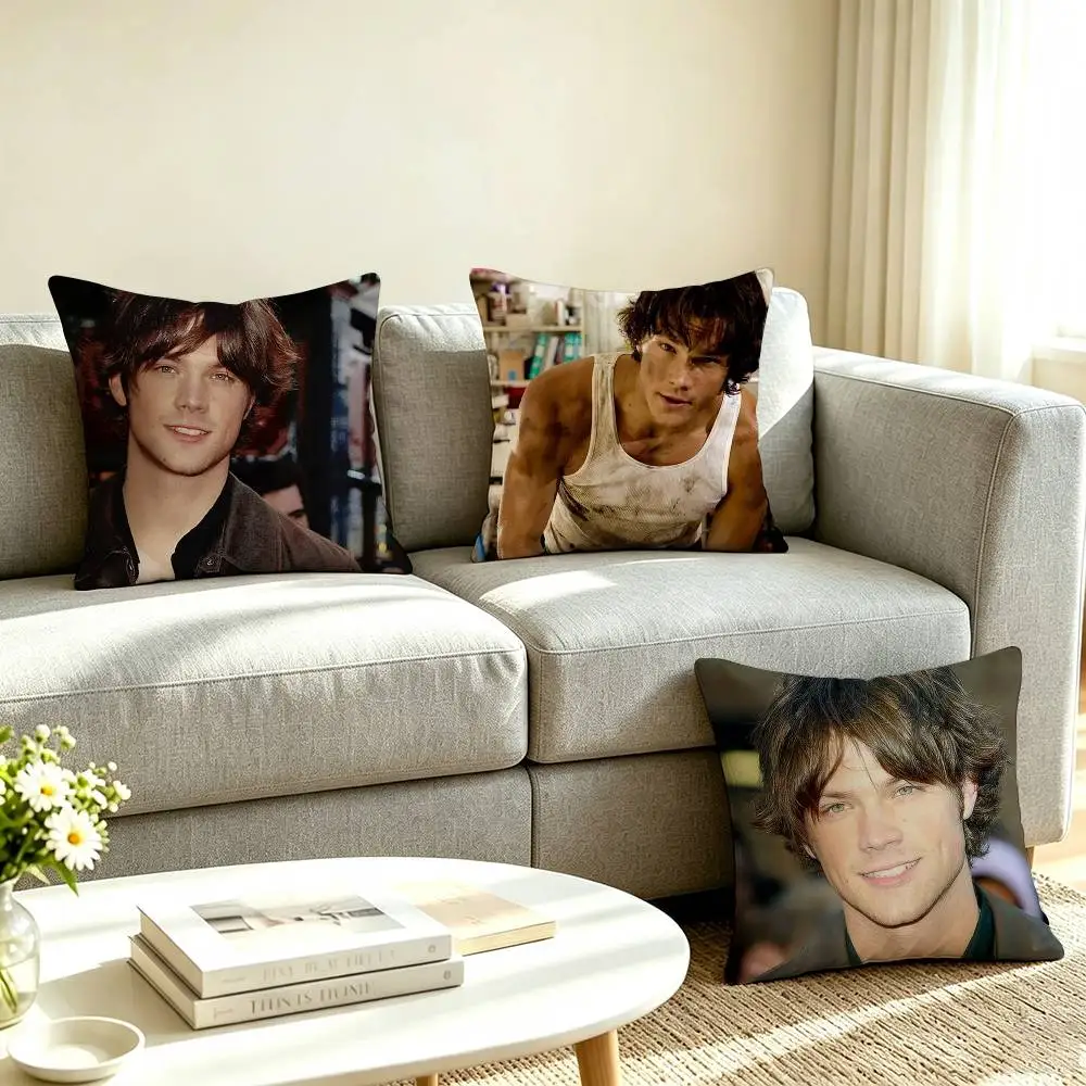 J-Jared Padalecki American Actor  Pillow Case Square Double-Sided Sofa Cushion Cover Bedroom Bedside Pillow
