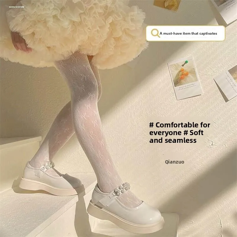 New Spring Summer Girls' Loli Dance Inner Wear Tights  Skirt Socks Lace Trim Ballet Flat Footless Leggings