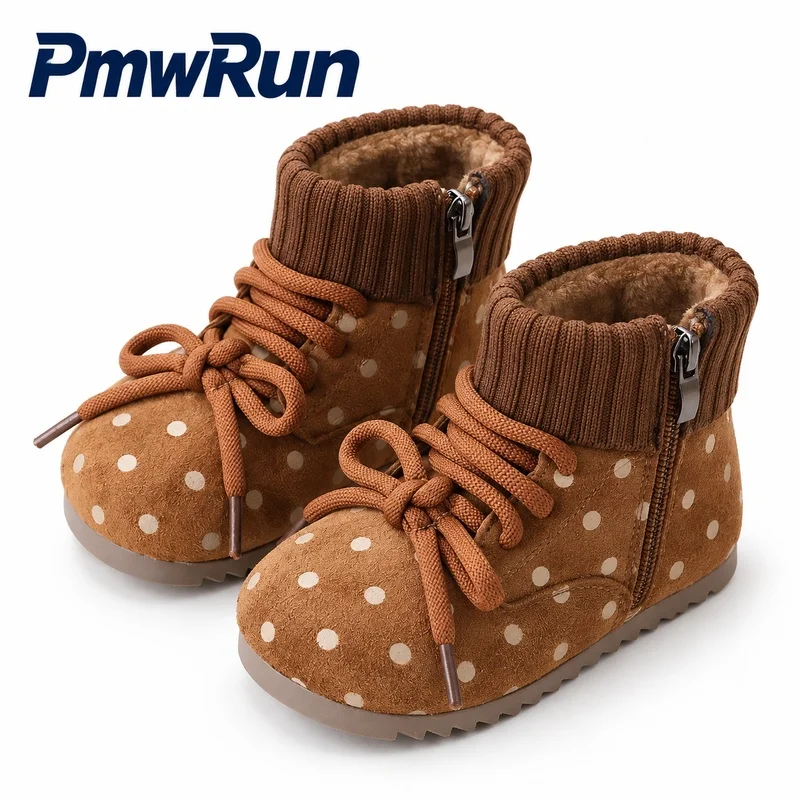 Faux Fur Winter Boots For Girls Korean Style Trend Fashion Girl's Snow Footwear Anti-slippery Waterproof Padded Cotton Shoes