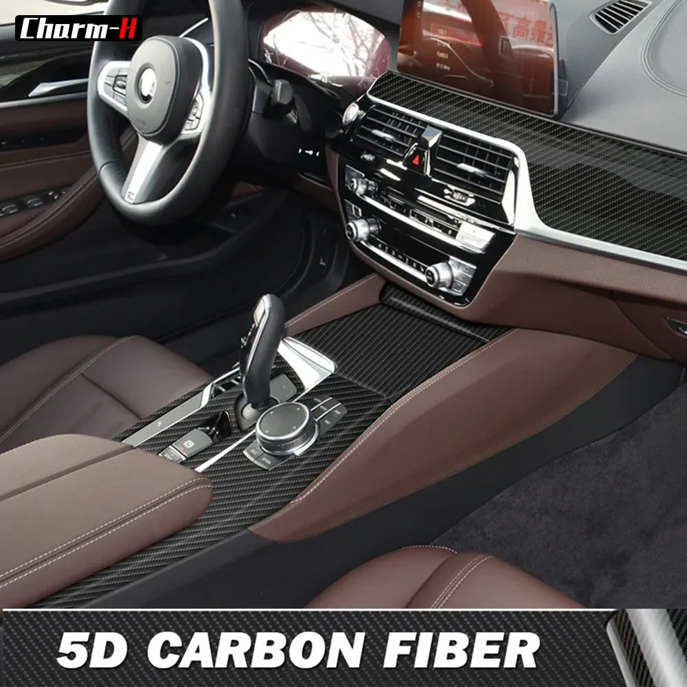 

Carbon Fiber Vinyl Interior Central Control Gear Shift Panel Protection Film Sticker For BMW G30 G31 5 Series LEFT HAND DRIVER