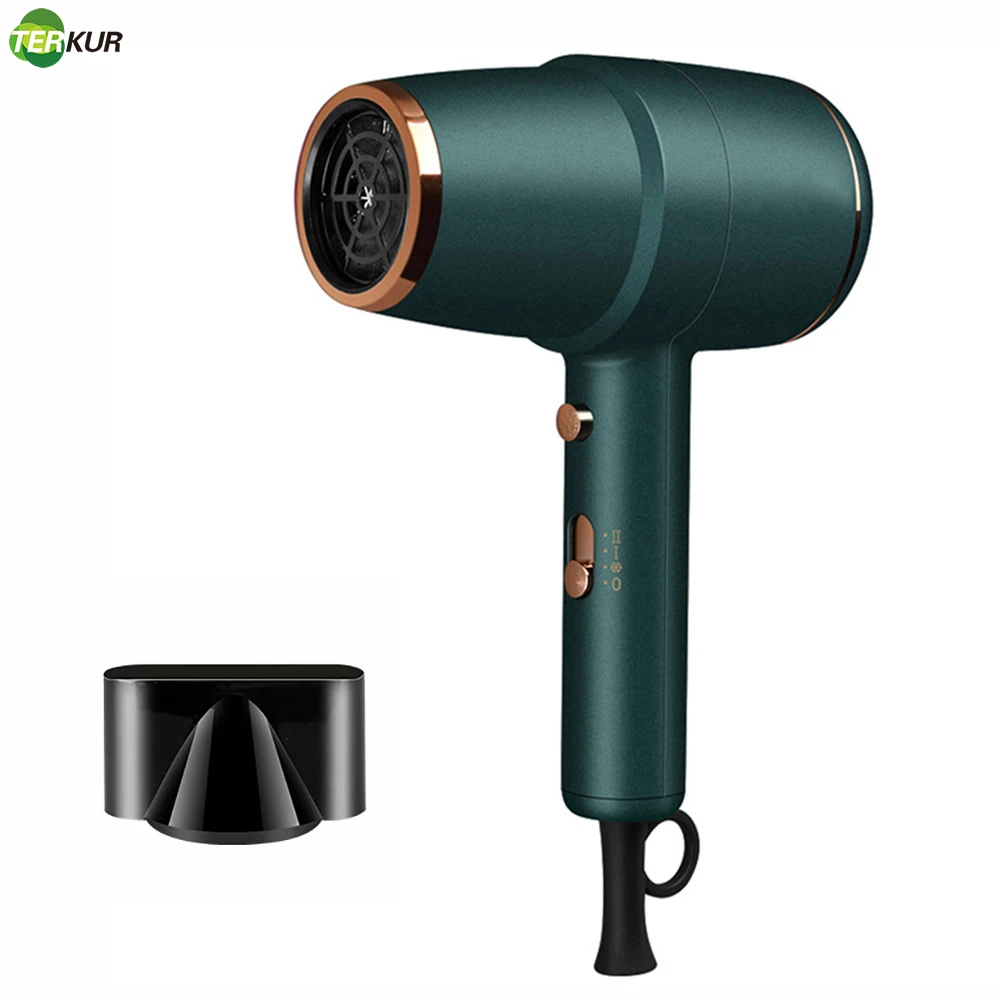 Professional Hair Dryer Strong Wind Negative Ion 1500W Blowdryer with Noise Reduction Treatment Hot and Cold Air Quick Dry Hairs