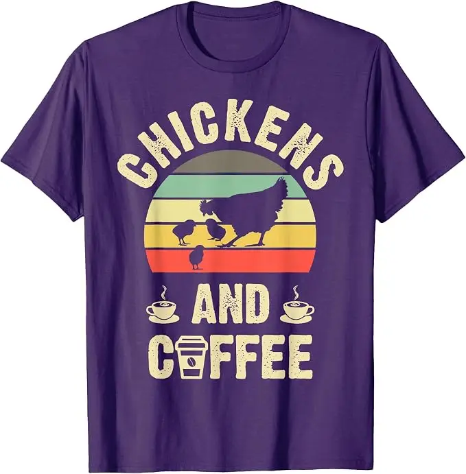 Ich mag Hühner & Kaffee Lustiges Vintage-T-Shirt mit Haustier-Motiv für Liebhaber Y2k Farmer Grafik Vintage Spruch-T-Shirt Lifestyle Weiche Baumwoll-Tops – Detail 13