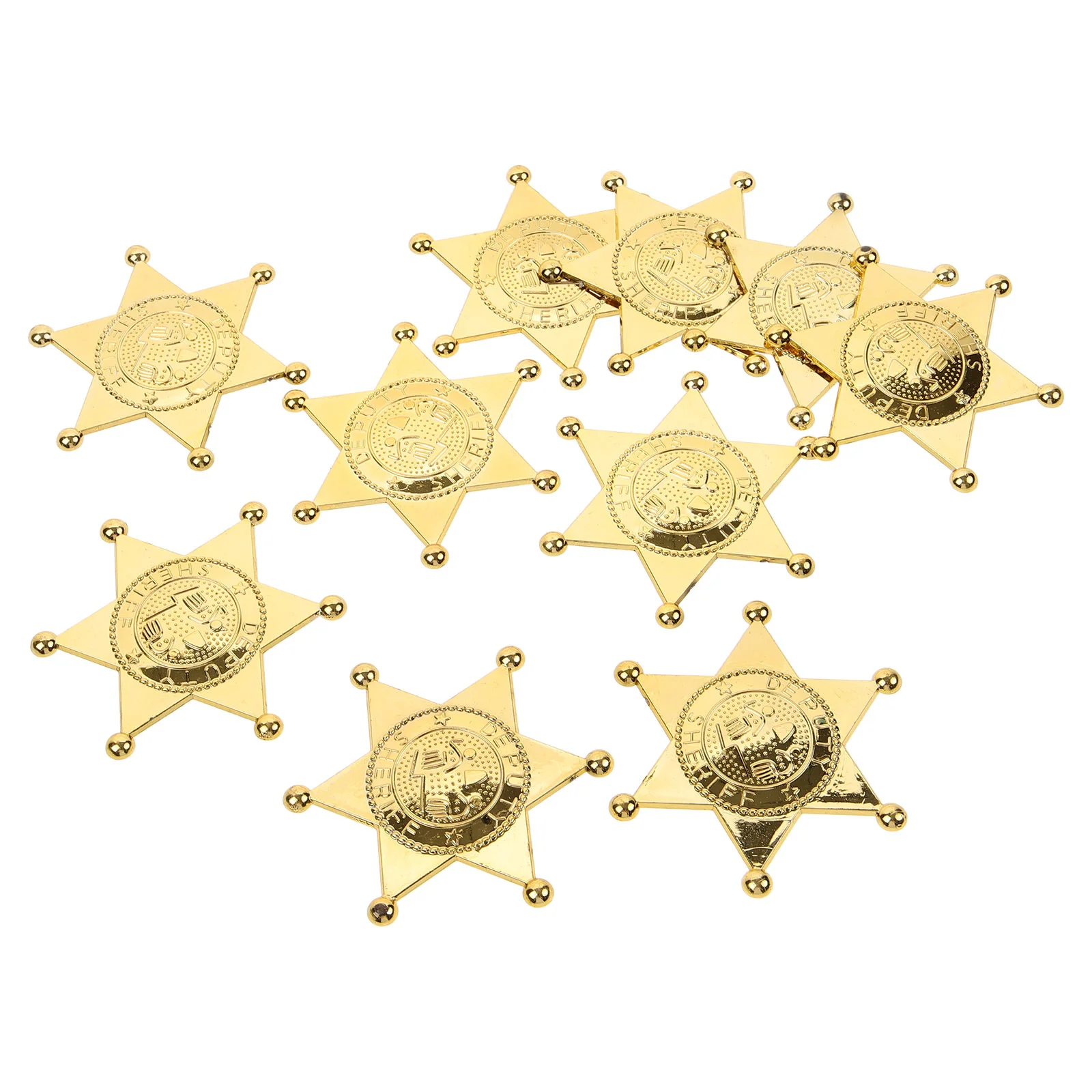 10 Pcs Clothing Funny Police Badge Props Child Halloween Costumes Sheriff for Kids Star Name Badges Plastic Pretend Play Pd Pin