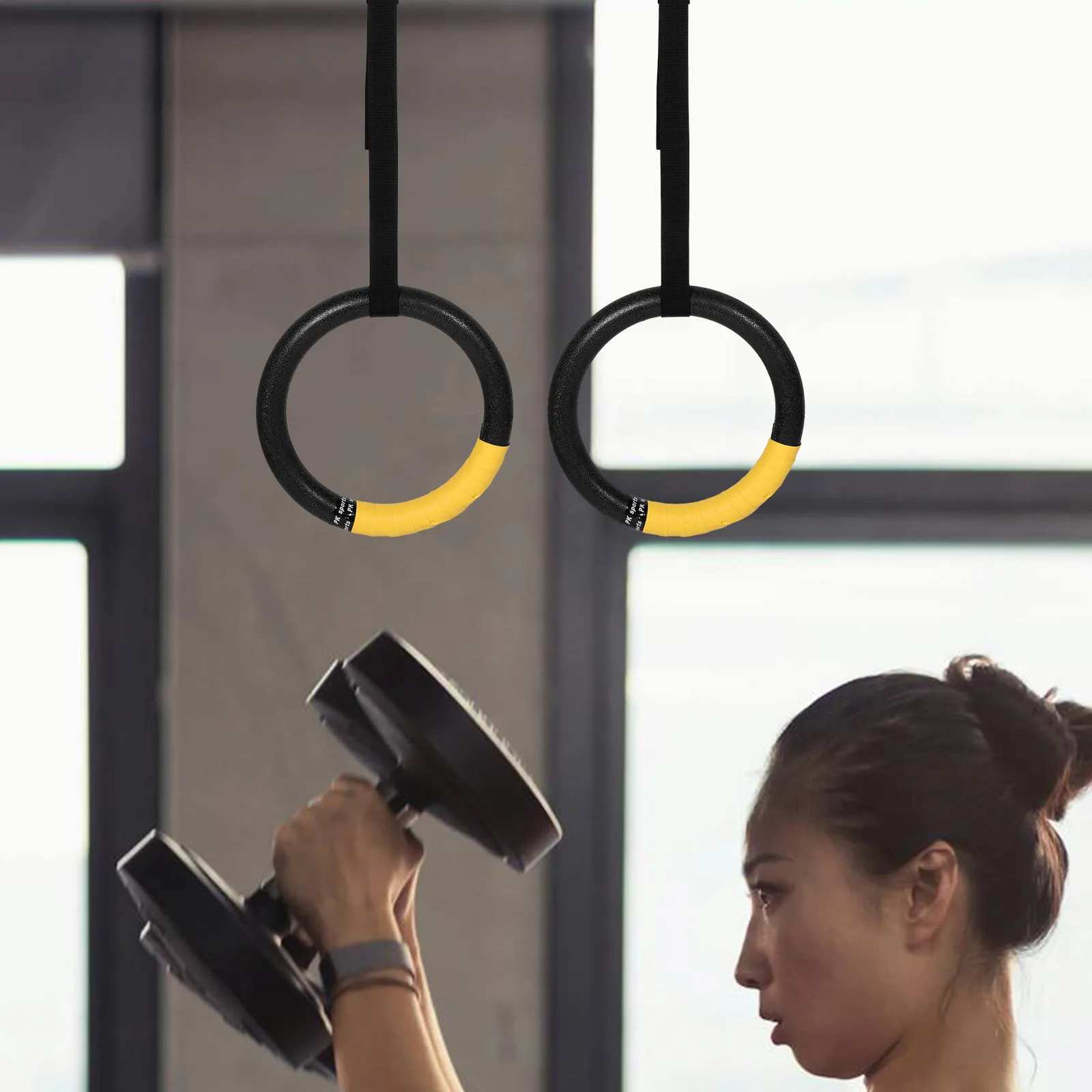 

Fitness Single Bar Gymnastic Rings Exercise Equipment Abs Workout Straps Adjustable Pull Up Bars Heavy Duty Training Tools Home