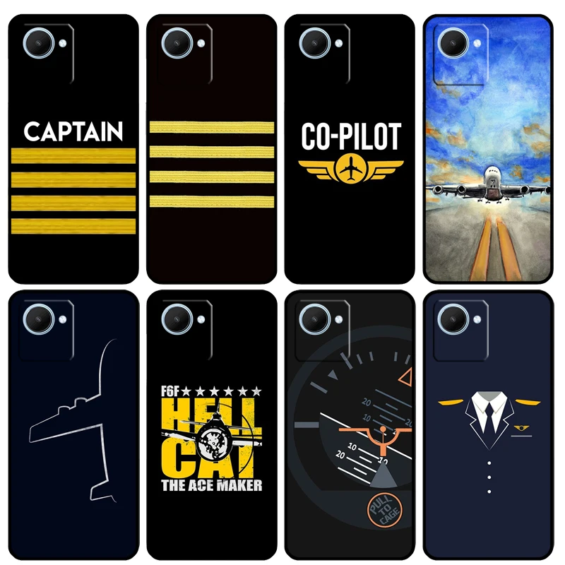 Airplane Pilot Epaulette Case For Realme 10 9 8 Pro 8i 9i C35 C31 C30 C25 C21 Y C15 C11 GT Neo 2 3 2T 3T GT Master