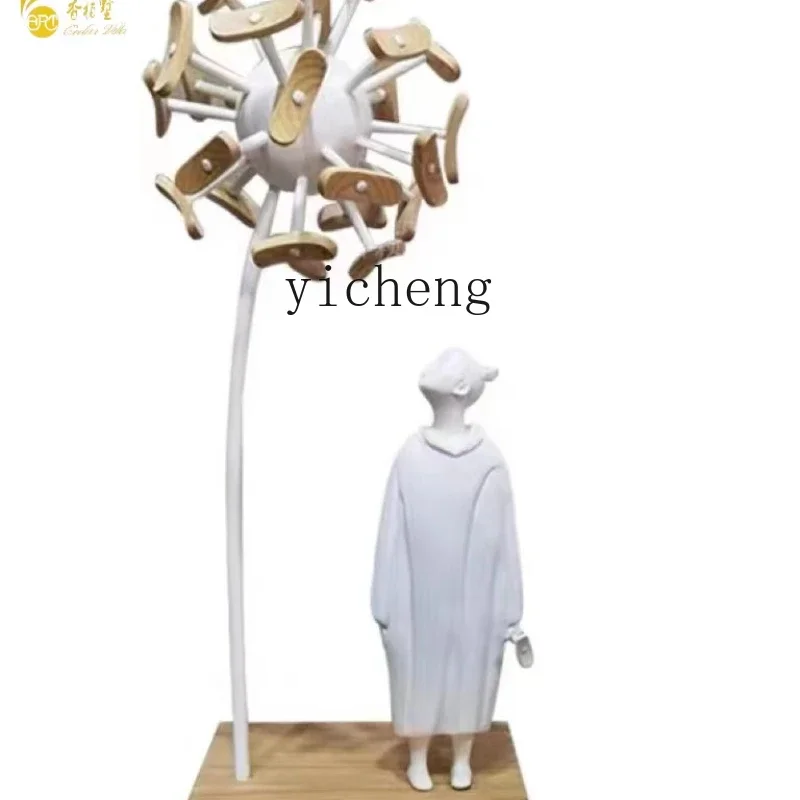 modern dandelion girl ornament living room soft decoration figure sculpture decoration