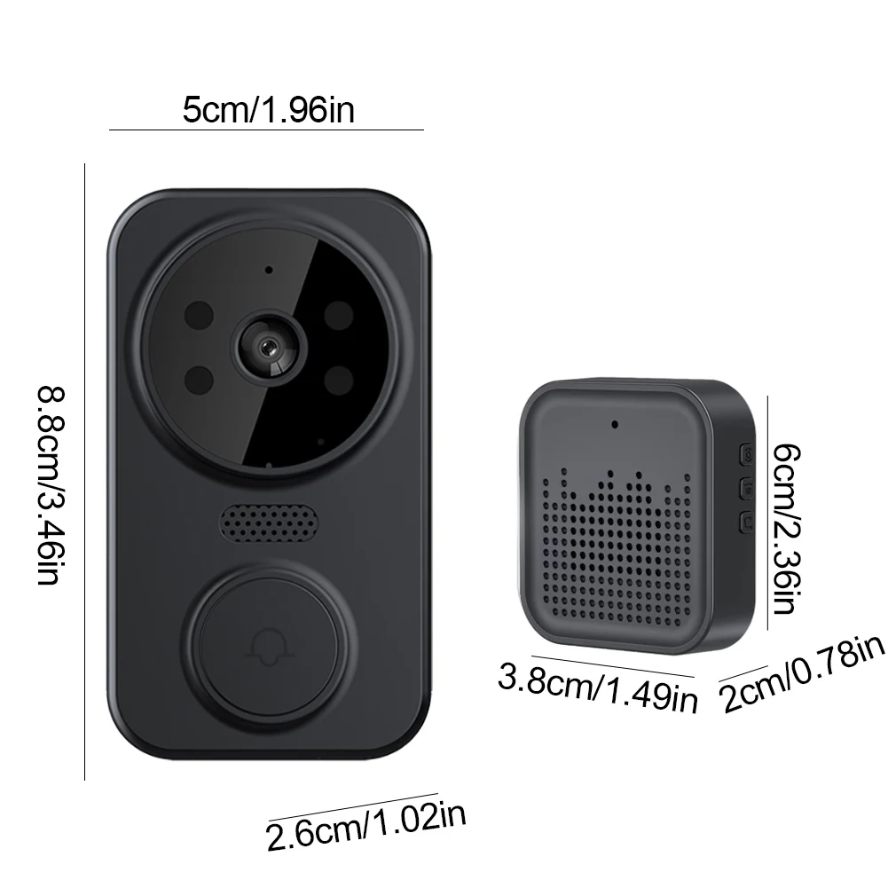 Imagem -06 - Campainha de Vídeo sem Fio Wifi com Chime App Monitoramento Remoto Campainha Inteligente Câmera da Porta Frontal Vigilância ao ar Livre Interior