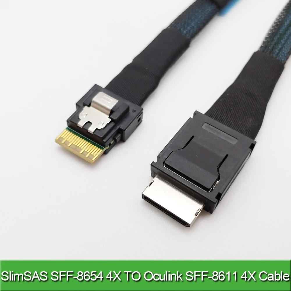 SlimSAS SFF-8654 4X 42P إلى كابل Oculink SFF-8611 4X 42P، SFF8654 إلى كابل SFF8611