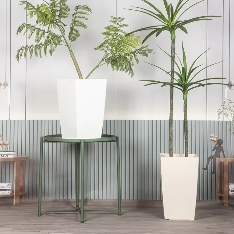 for Tall Plastic Decorative Outdoor Indoor Plant Pots Resin Big Square Planters