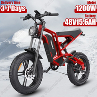 Electric Bicycle 1200W Powerful Motor 48V15.6AH Lithium Battery Aldult Snow E-bike 20*4.0 Inch Fat Tire Motorcycle Electric Bike