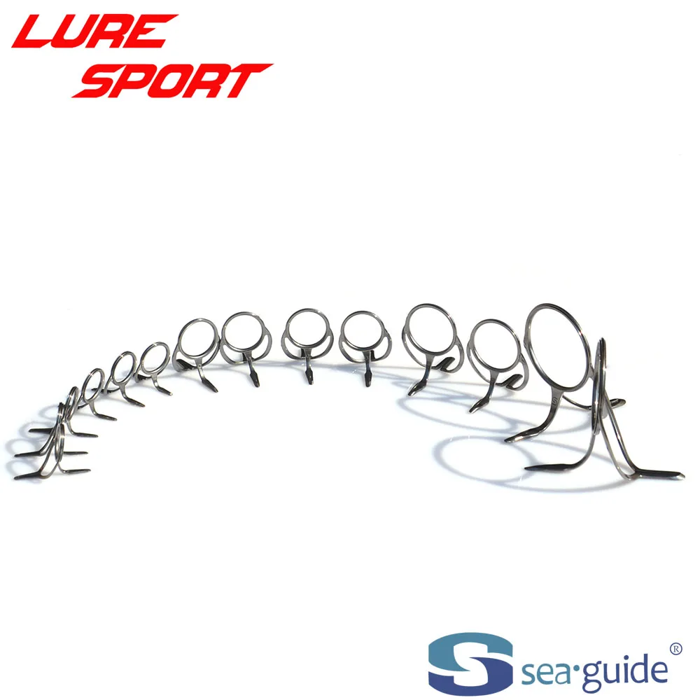 seaguide-14個入り-ブラック-スチールフレーム-ブラック-スチールリング-aubdg8～30-aubdg12～30-ガイドセット-ロッドビルディング部品-diyアクセサリー