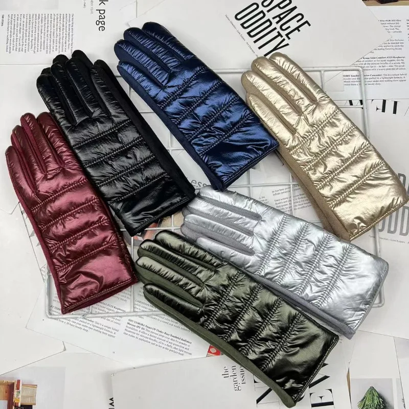 Electric Vehicle Womens Thermal Gloves Riding Finger Gloves New Touch Screen Thickened Cold Proof Leave In Winter Warm