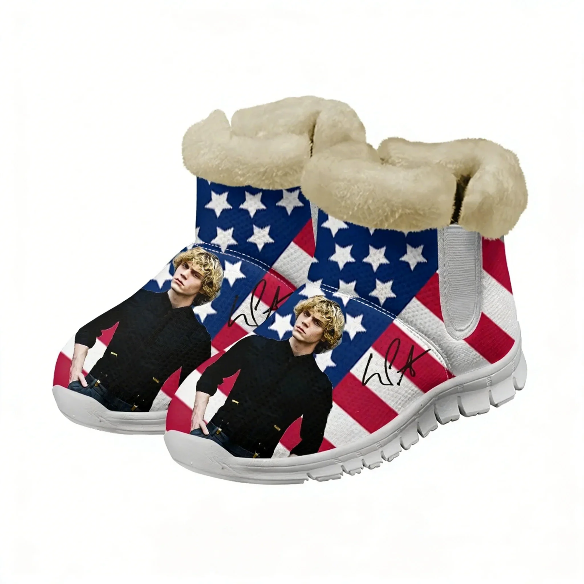 

Evan Peters Actor Snow Boots Mens Womens Teenager Shoes Keep Warm Casual Lightweight Sports Custom Sneakers