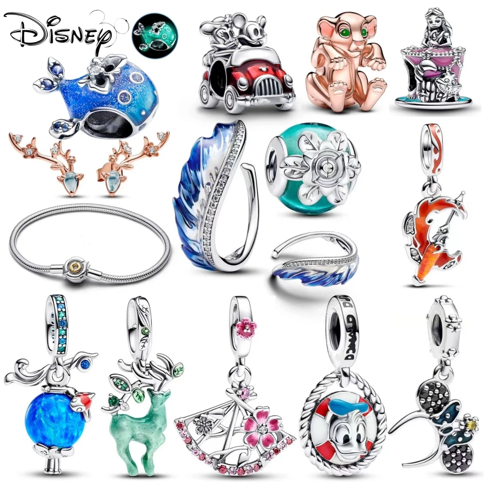 Disney 2024 sparkly beads fish deer needle thread birthday cake accessories women DIY bracelet jewelry boutique