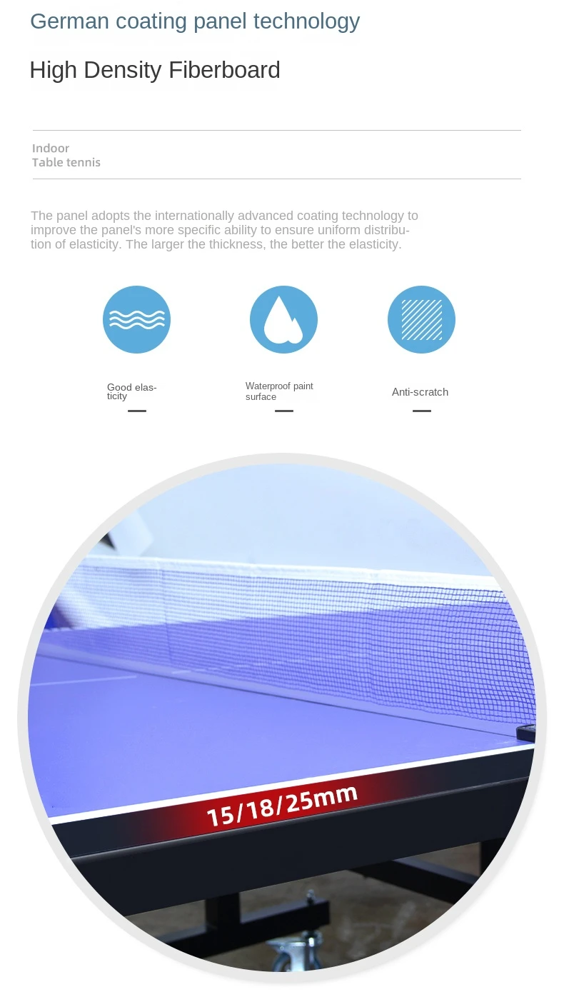 طاولة تنس داخلية عالية المرونة وقابلة للطي دقيقة للمواصفات القياسية الوطنية #2