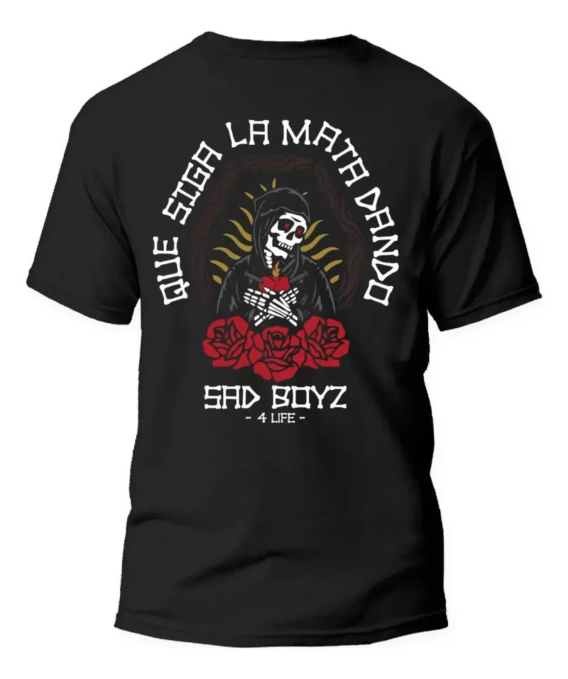 Men's Dark Street Style Cotton T-shirt Skull And Red Roses Graphic Short Sleeve Casual Tops 2026 new