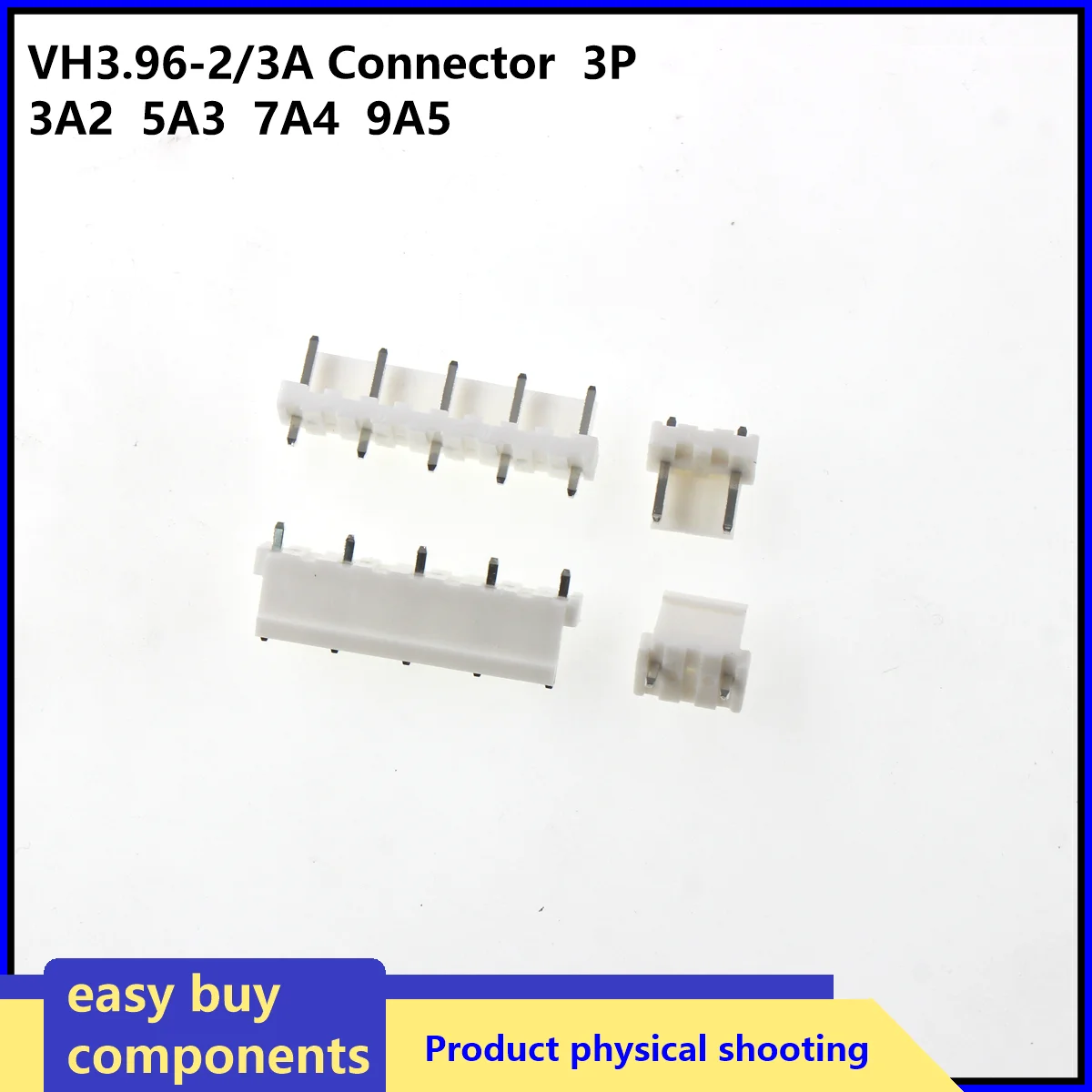 10pcs VH 3.96-2/3A 3.96mm  3P Straight needle Male Plug Female Housing Terminals VH3.96 Connector  3A2  5A3  7A4  9A5