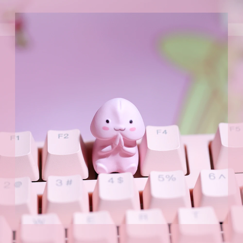 Keycaps Mechanical Keyboard Cute Pink Black Blue Bear Ass Key Cap Personalized Keycaps Single Customize Cherry Mx Esc Keycap