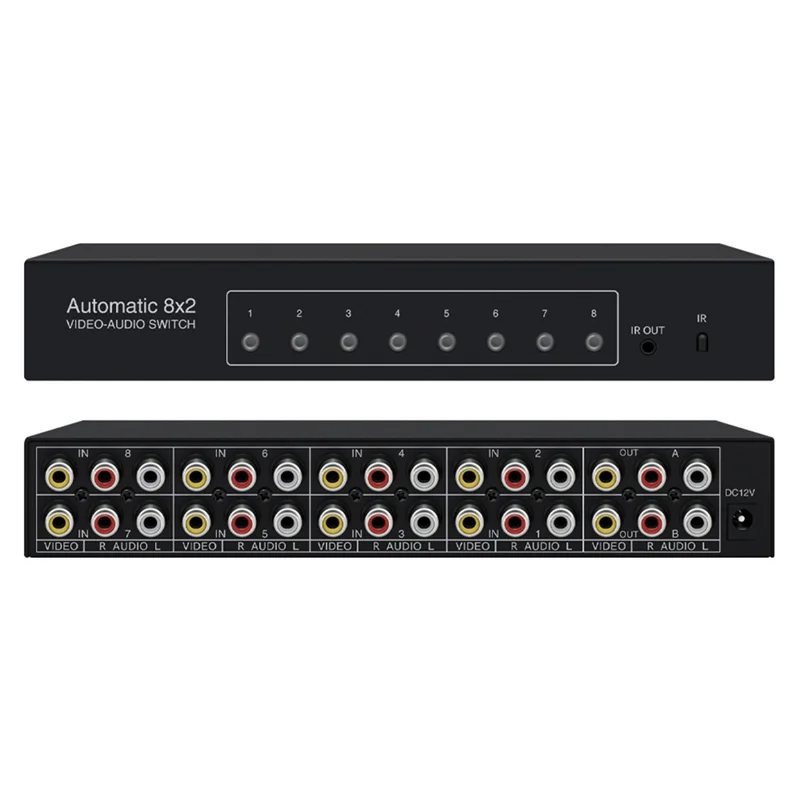 

ПЕРЕКЛЮЧАТЕЛЬ AA60-AV 8X2 ПОРТ RCA Видео Аудио Селектор 8 В 2 Выхода с пультом дистанционного управления Ручной переключатель ШТЕКЕР США