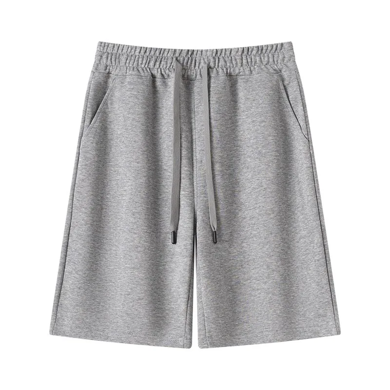 Американские уличные белые тяжелые спортивные шорты мужские четырехсезонные свободные повседневные однотонные брюки с пятью точками