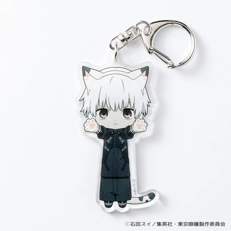 Tokyo Ghoul KeyChain Women Cat Ear Key Chain for Men Ken Kaneki