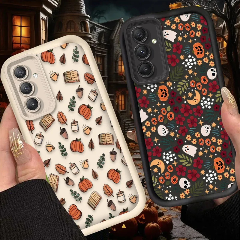 Halloween Cute Pumpkin Skull Case For Samsung Galaxy A54 A05S A05 A34 A24 A14 A53 A33 A23 A13 A52 A52S A32 A22 A12 A71 A51 A31