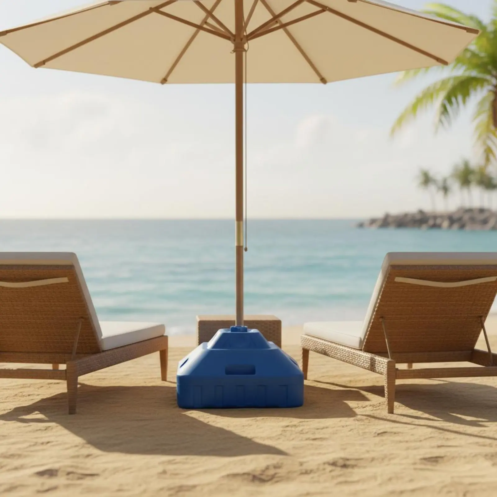 

Water Fill Umbrella Base Stable Sun Umbrella Base Outdoor Equipment Portable Easy Storage for Street Vendors, Beach