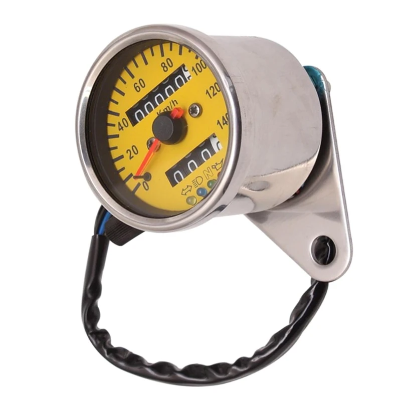 Mechanical Motorcycle Speedometer Double Odometer Gauge with LCD Motorbike Modification Tachometer