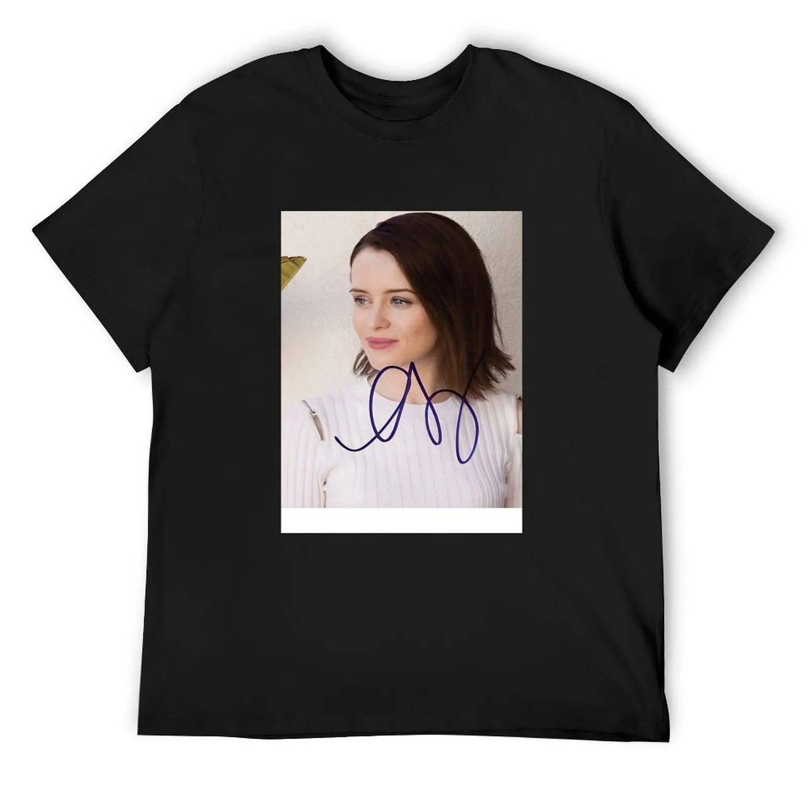 

Claire Foy Autograph Baseball  Sleeve T-Shirt oversizeds sweat oversized mens t shirts
