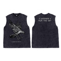 Summer Men's Washed Vest Heavy Metal Music Festival Print Woman's Oversized Sleeveless T Shirt Round Neck Tank Tops Y2k Clothes